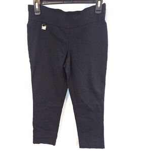 3/$25 Rafaella Comfort Size 6 Black Pull On Pants Capri Cropped